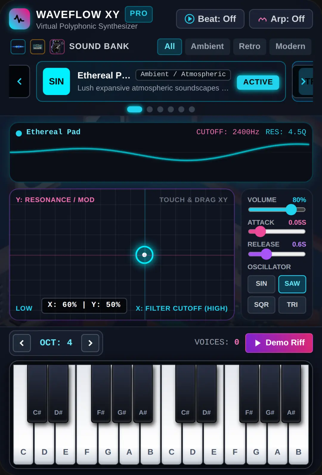 This is the waveflow XY virtusl polyphonic synthesizer cover