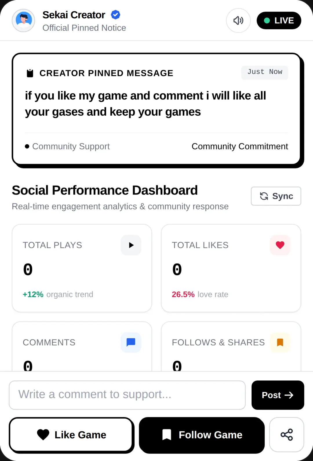 Creator Note & Social Dashboard cover