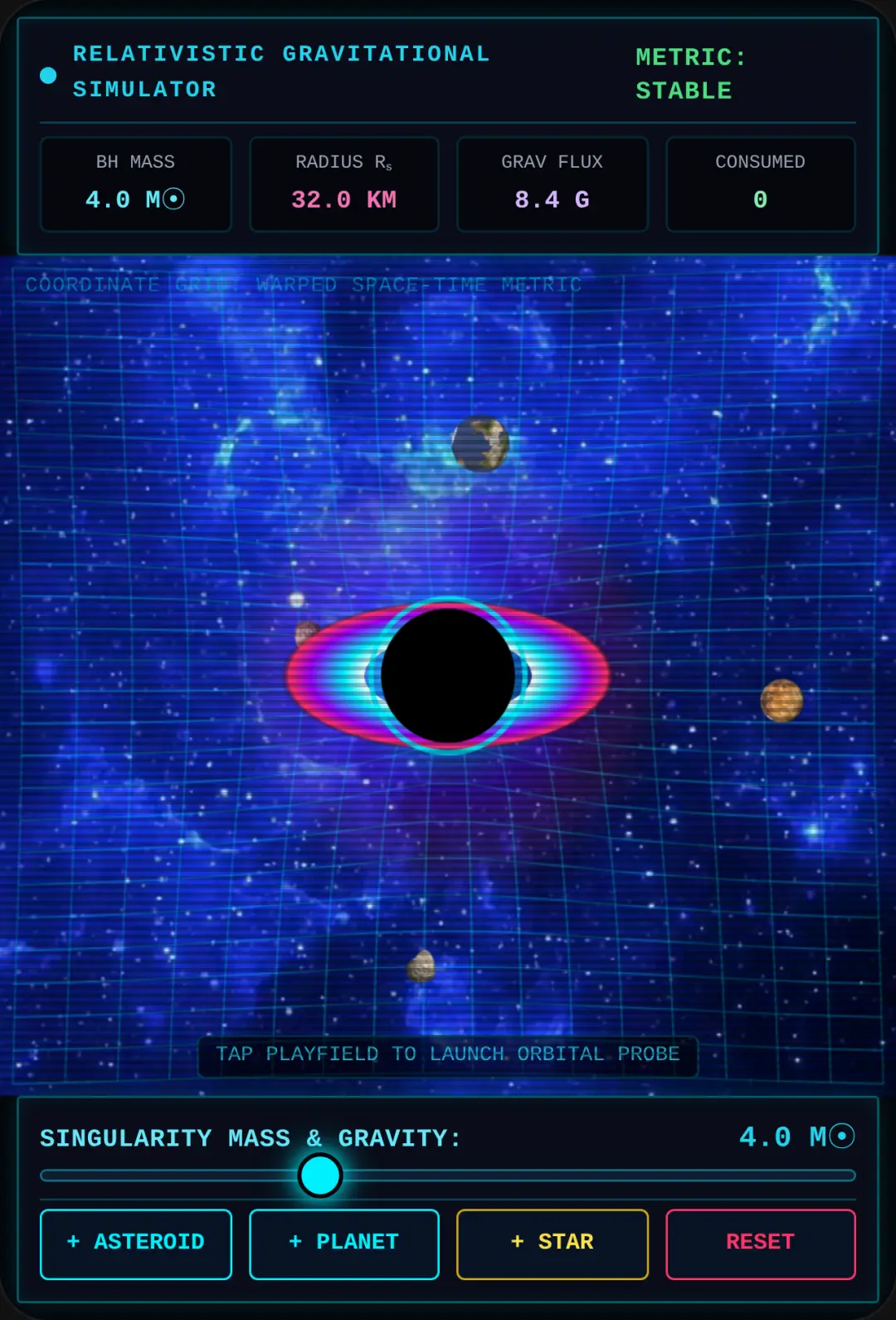 Black Hole Gravitational Simulator cover