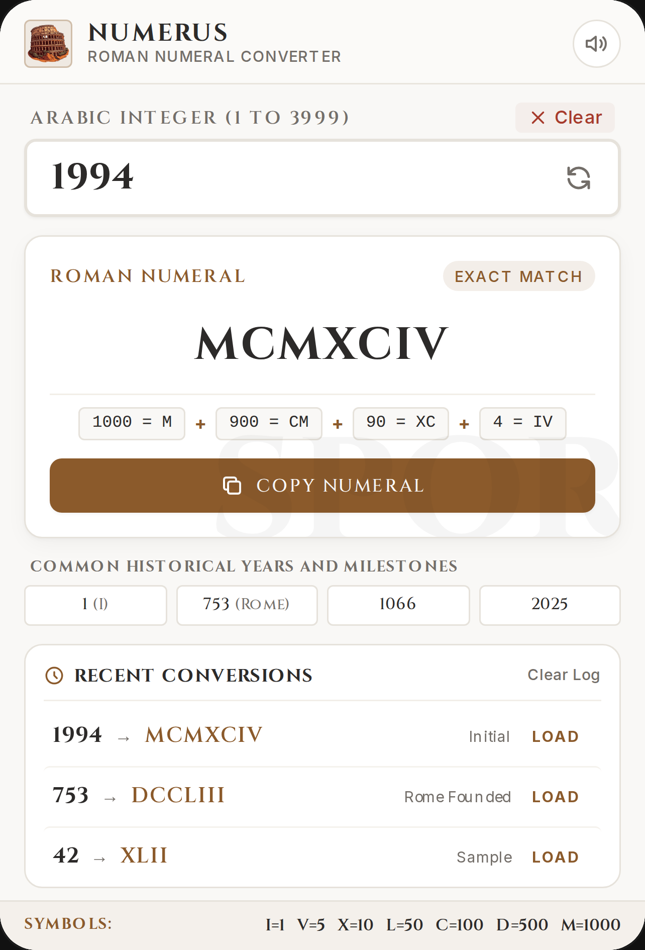 Roman Numeral Converter cover