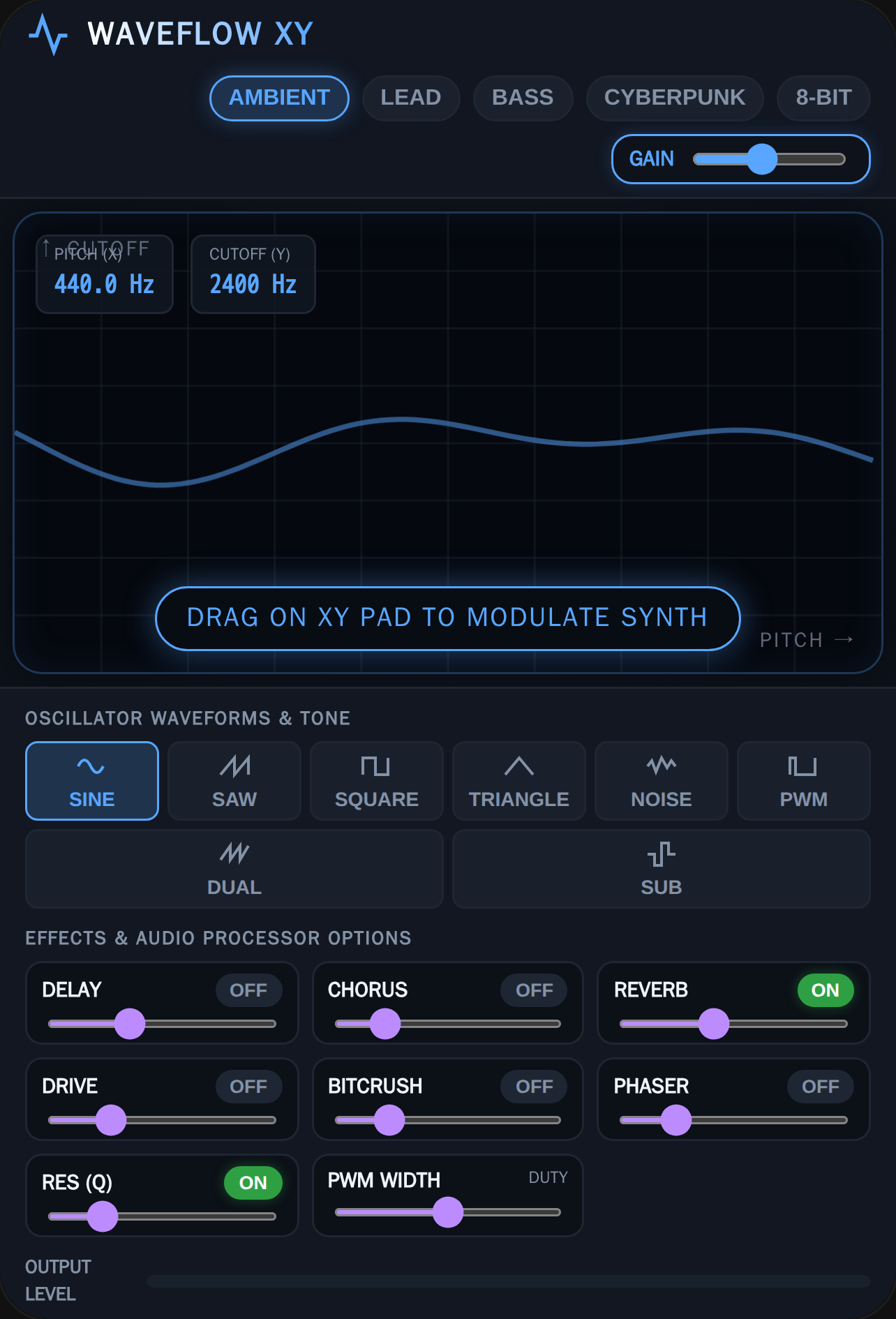Waveflow synth cover