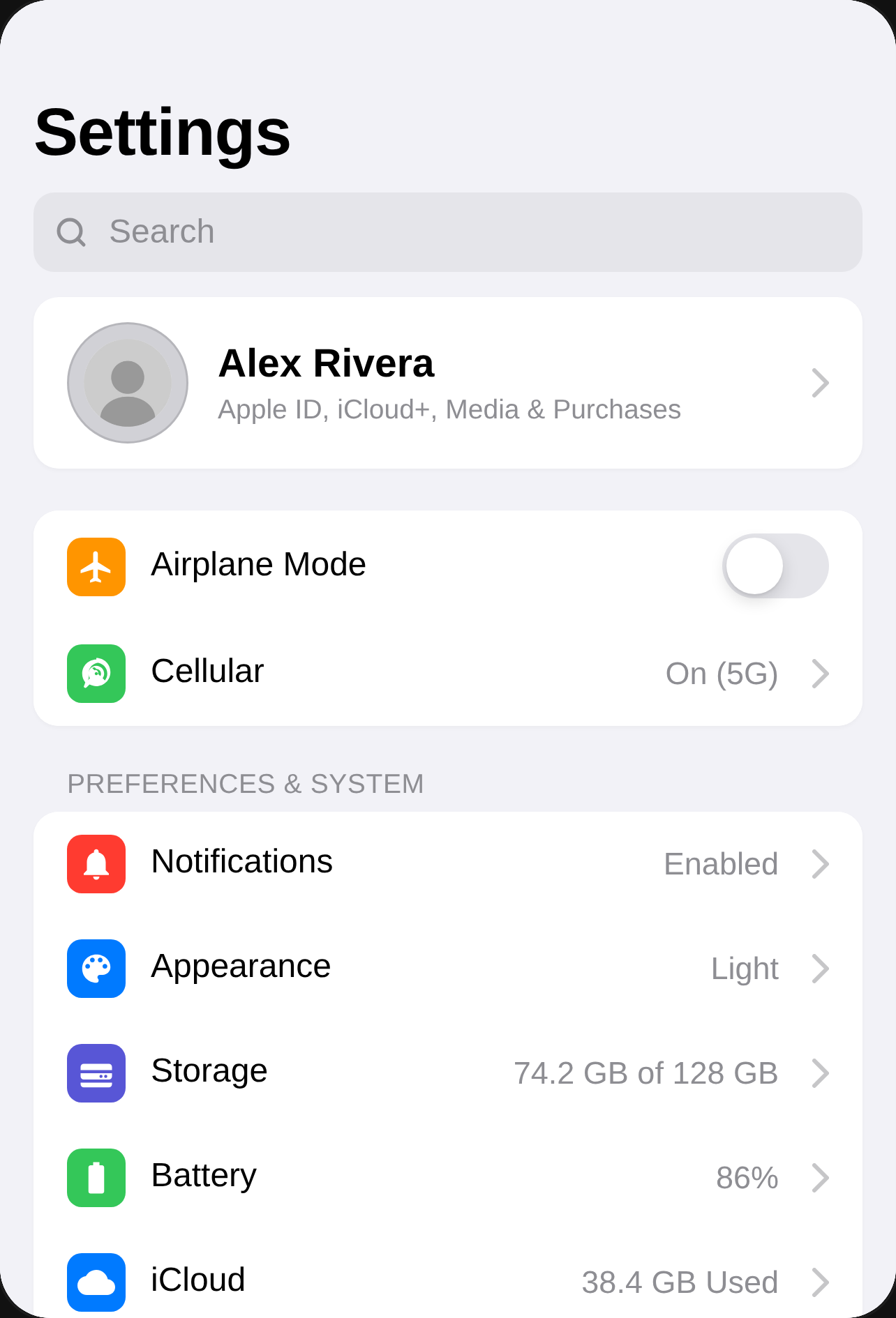 Settings cover