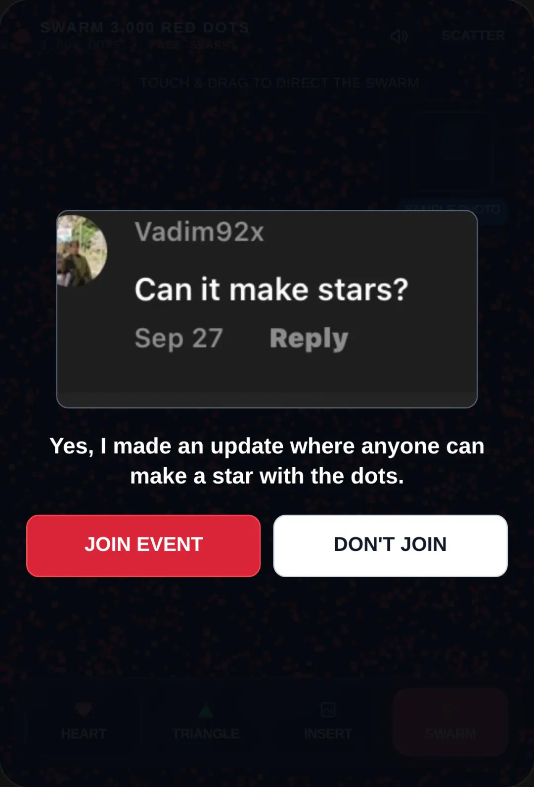 Swarm 3,000 Red Dots - new update- now ! cover