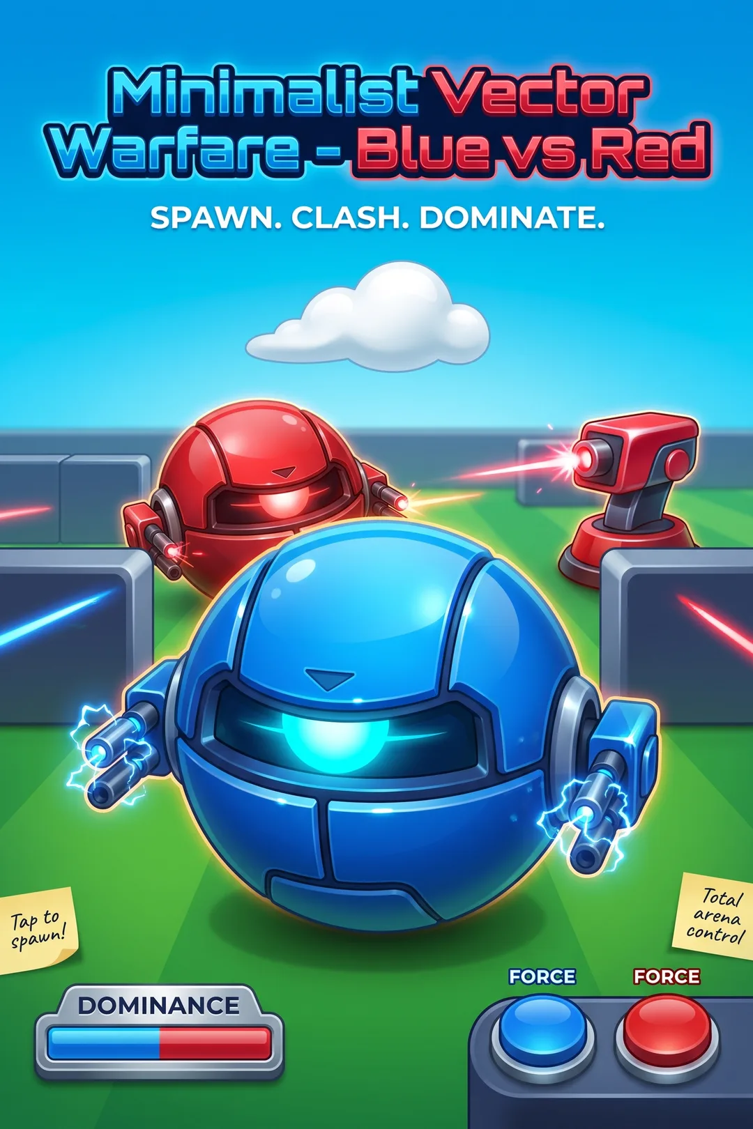 Minimalist Vector Warfare - Blue vs Red