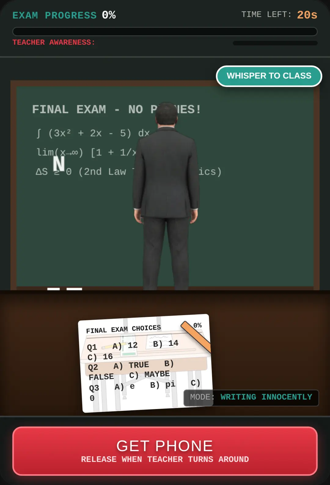 Cheating in Class: Hold to Cheat cover