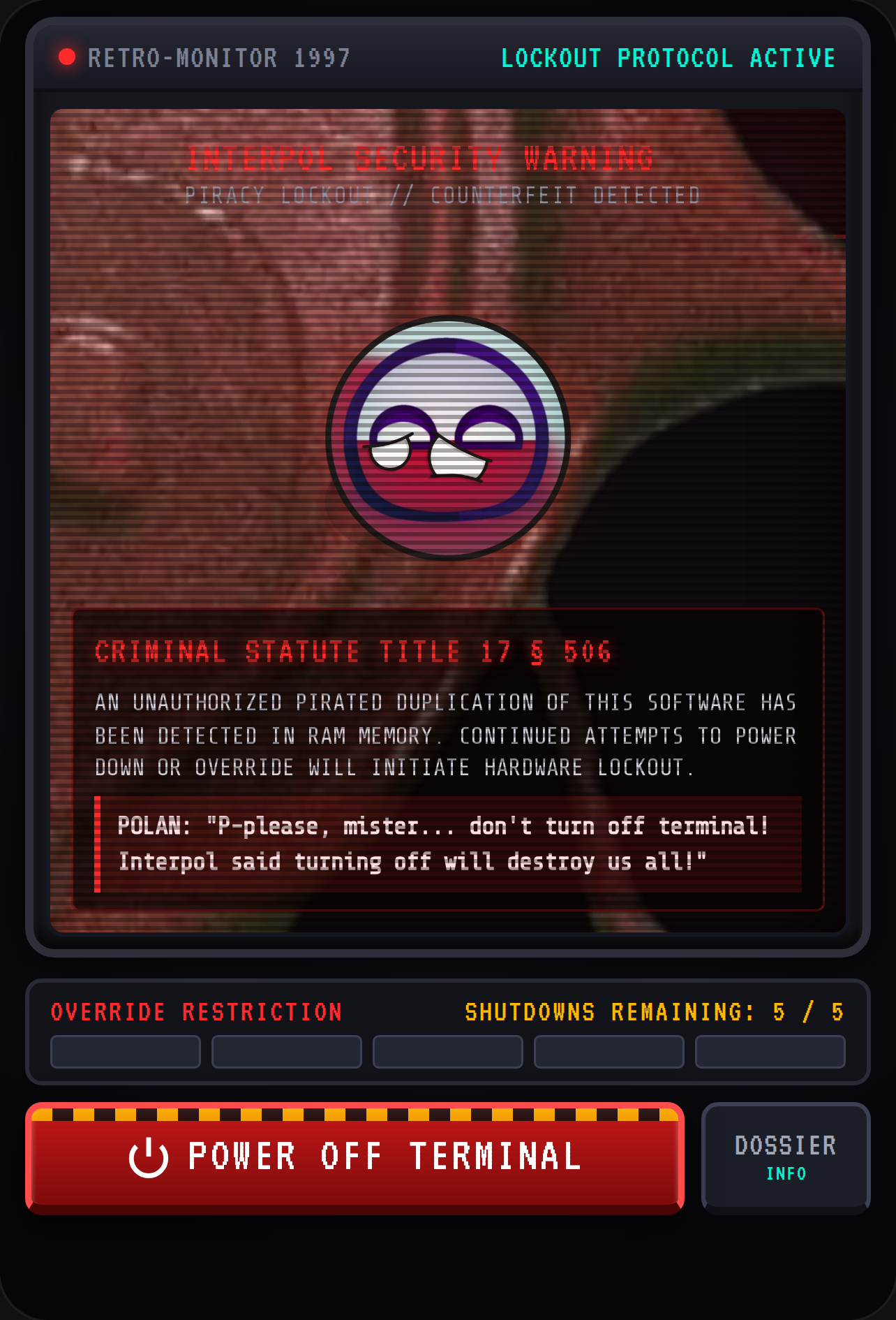 Countryballs Anti-Piracy Screen cover
