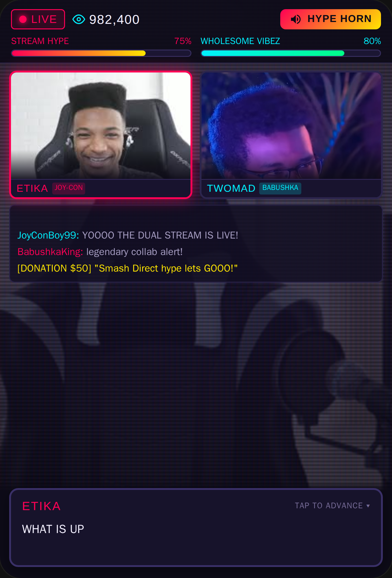 Stream Legends: The Crossover VN Etika meets twomad lege youtuber cover