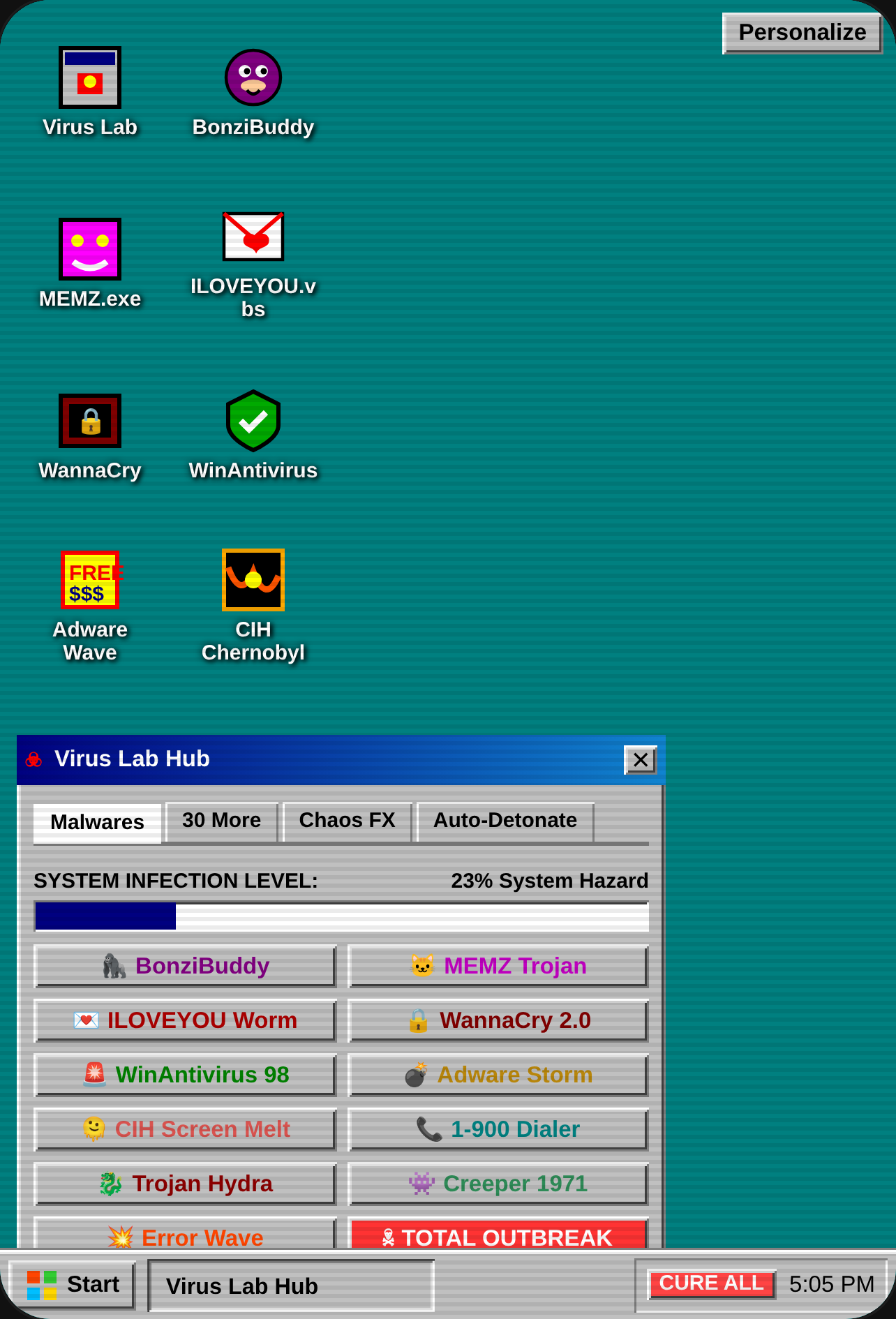 Windows 98 Malware Simulator cover