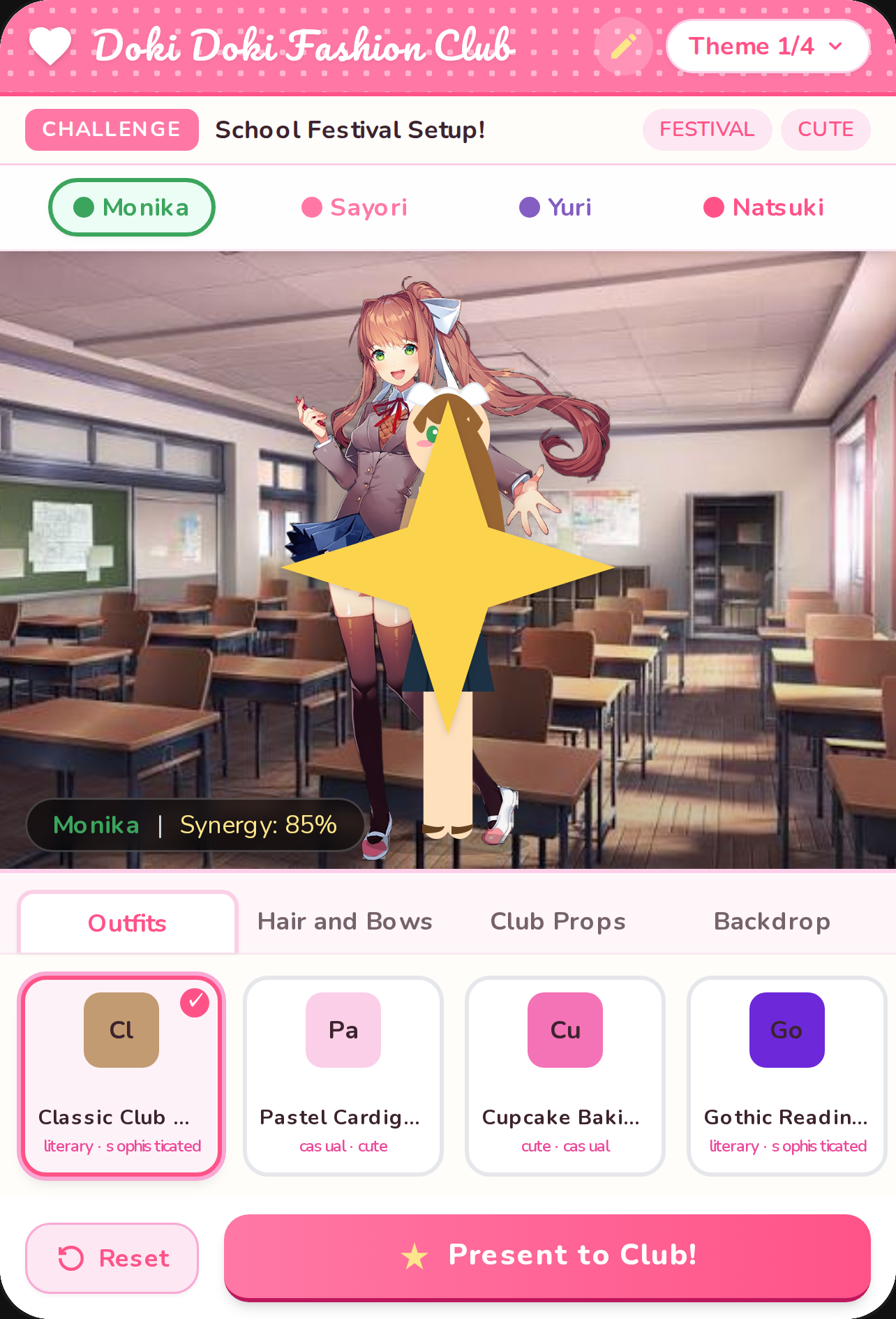 Doki Doki literature Club dress up!✌️✌️✌️✌️✌️ cover