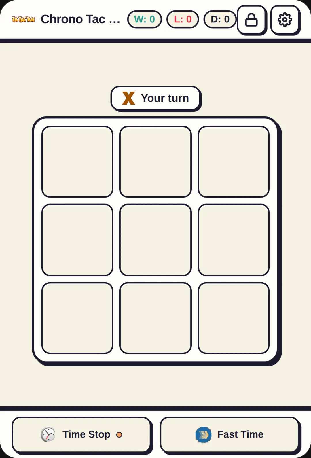 Tic tac toe cover