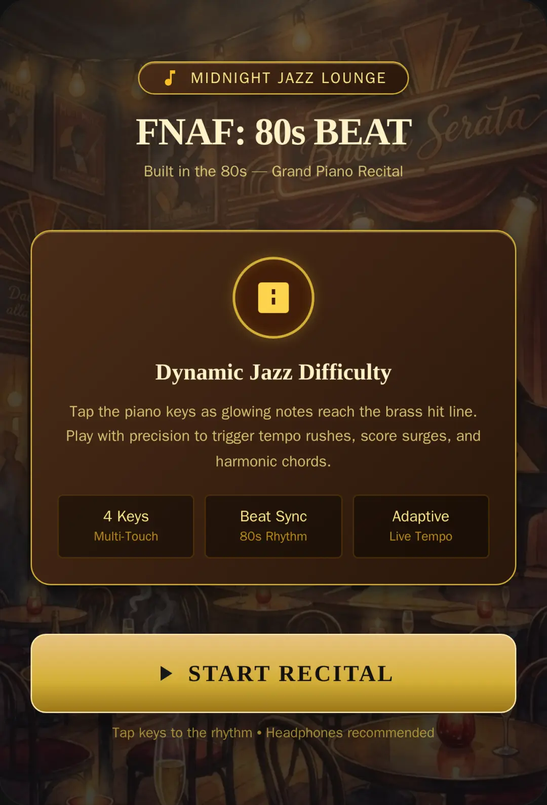 FNaF 80s Beat: Vintage Jazz Piano cover