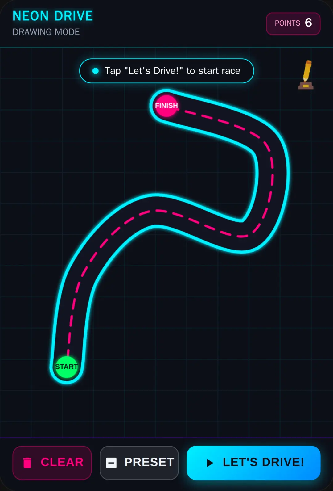 Neon Drive: Draw the Road #run #start