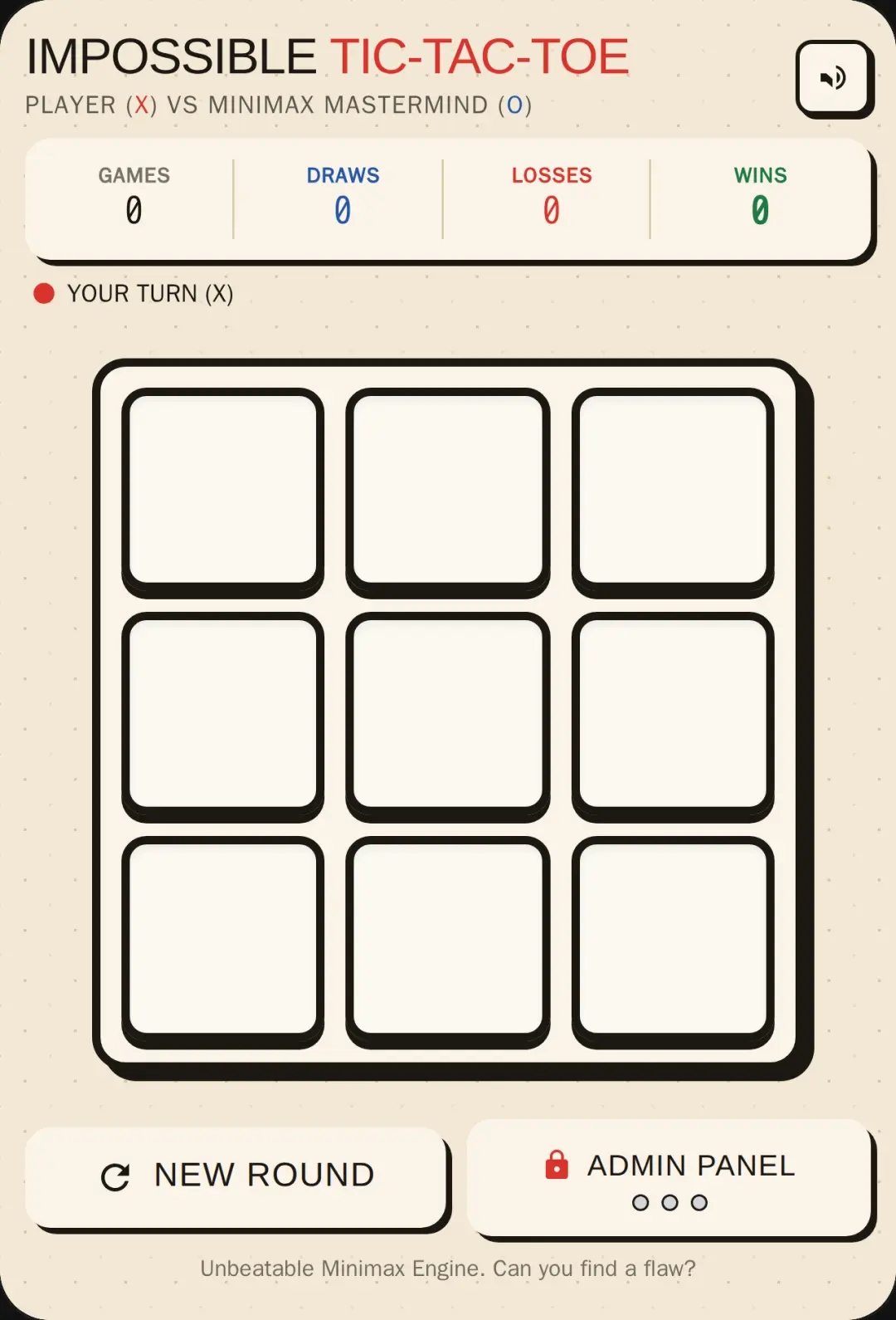 Impossible Tic-Tac-Toe