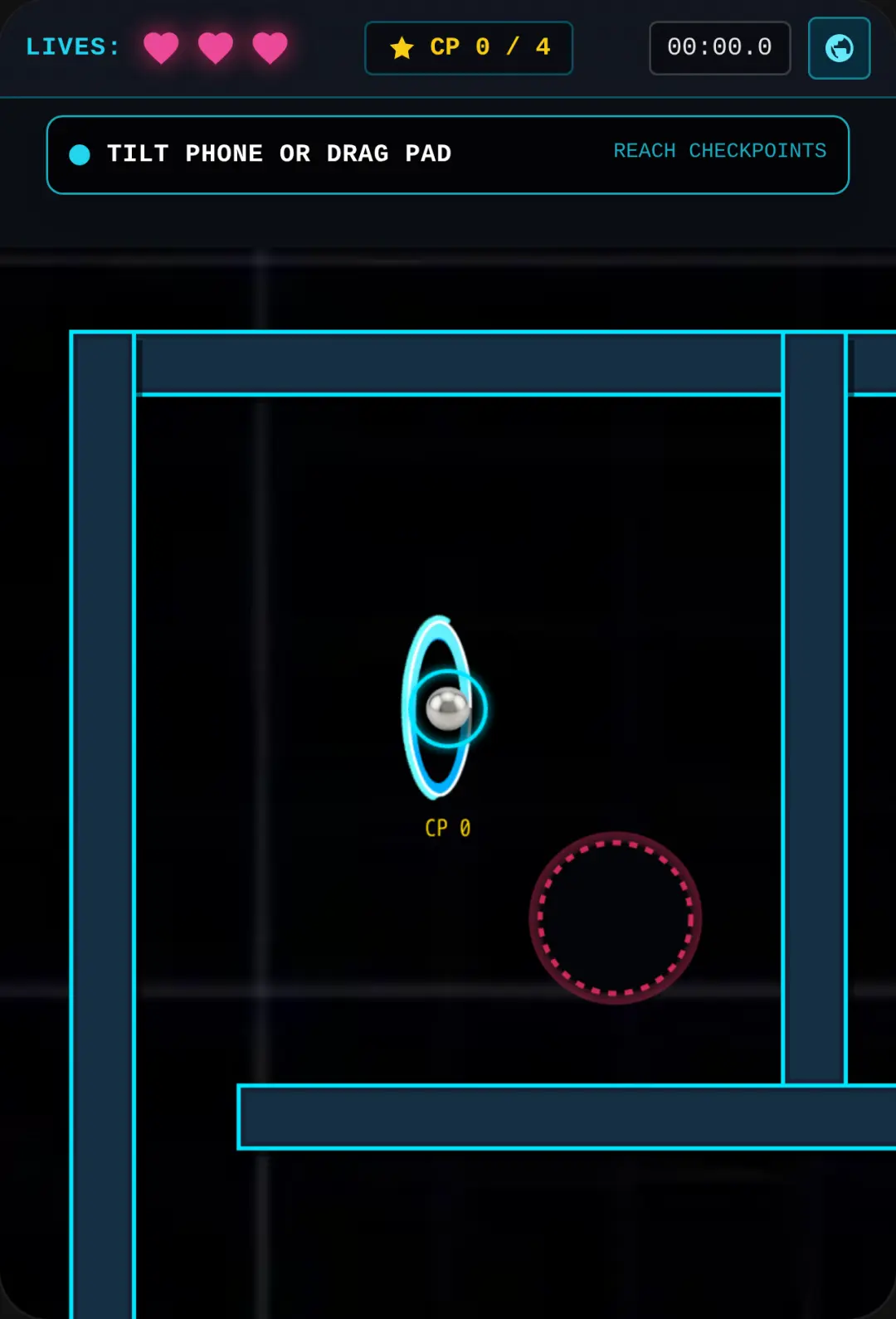 Neon Tilt Labyrinth: Mean Hazard Maze cover