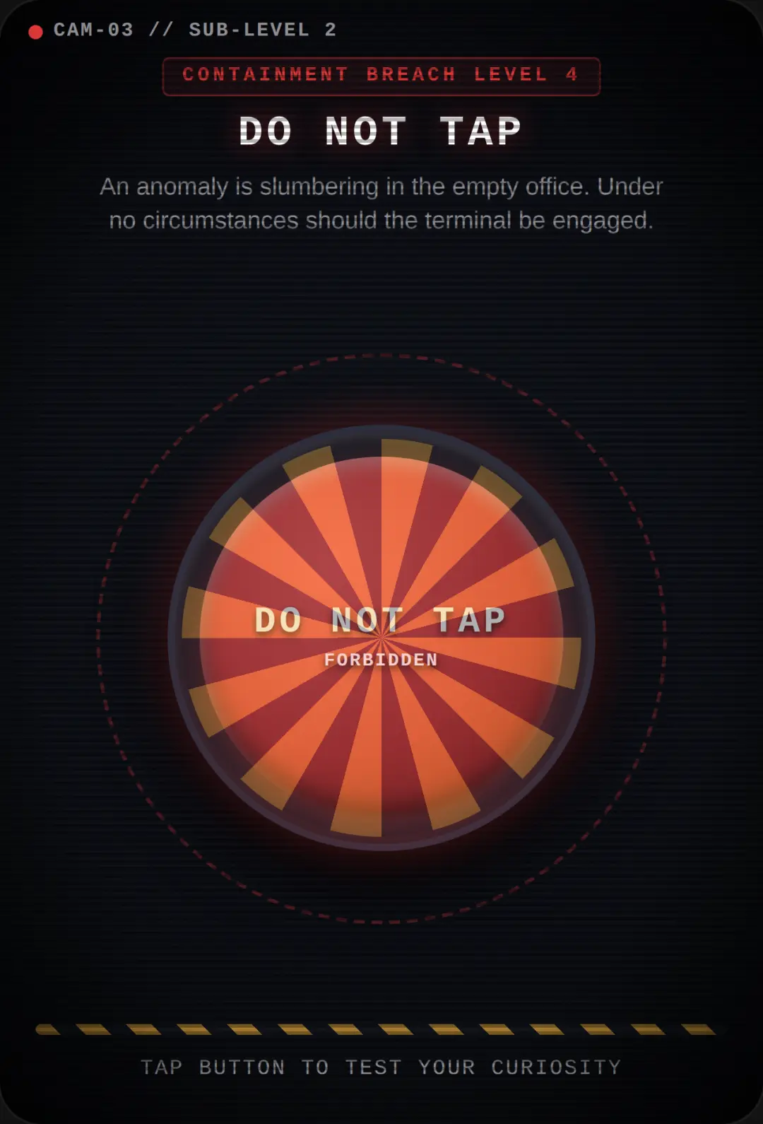 Do Not Tap The Button - Hope this wasn't eerie enough to make you have nightmares! -GFCU cover