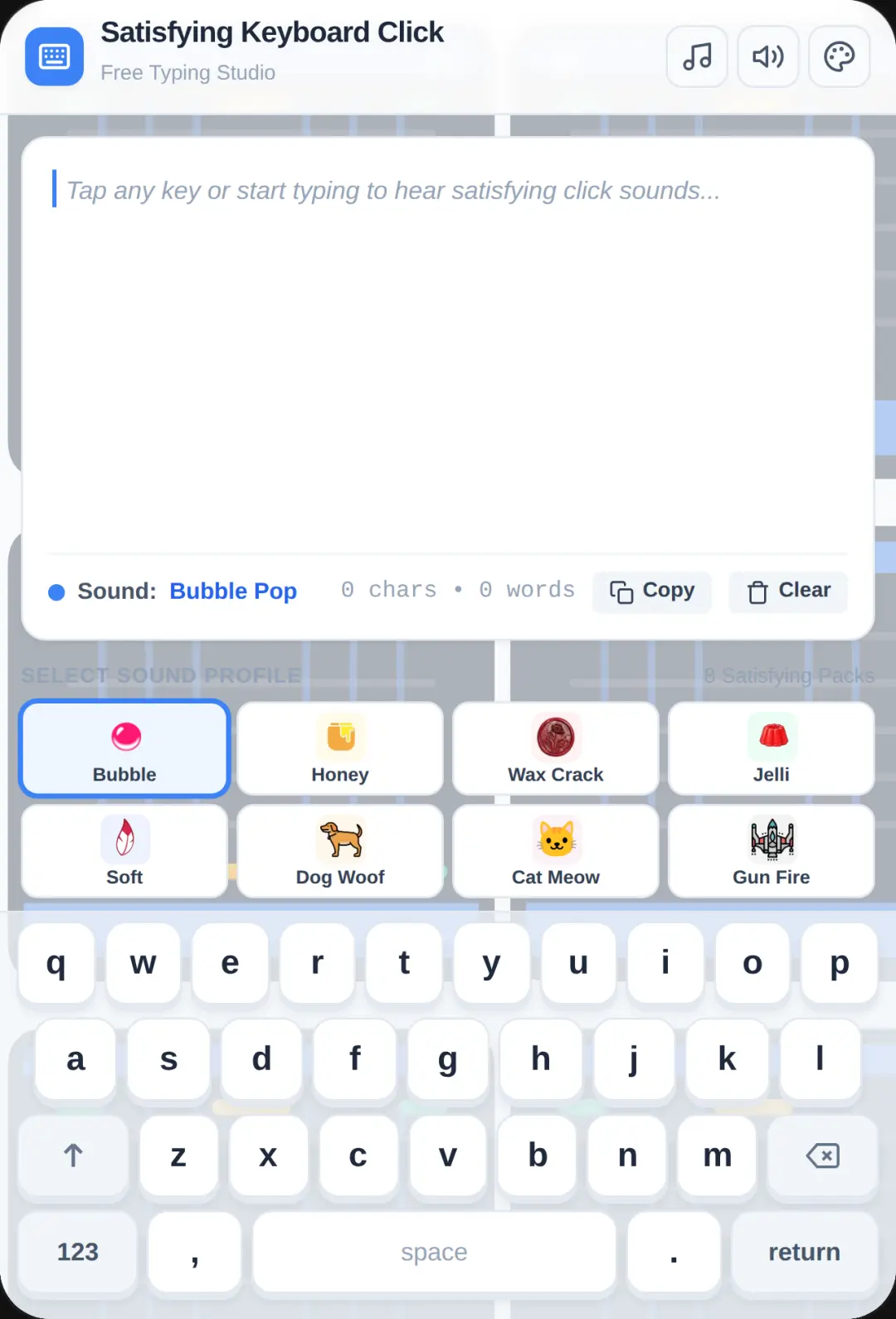 Satisfying Keyboard Click cover