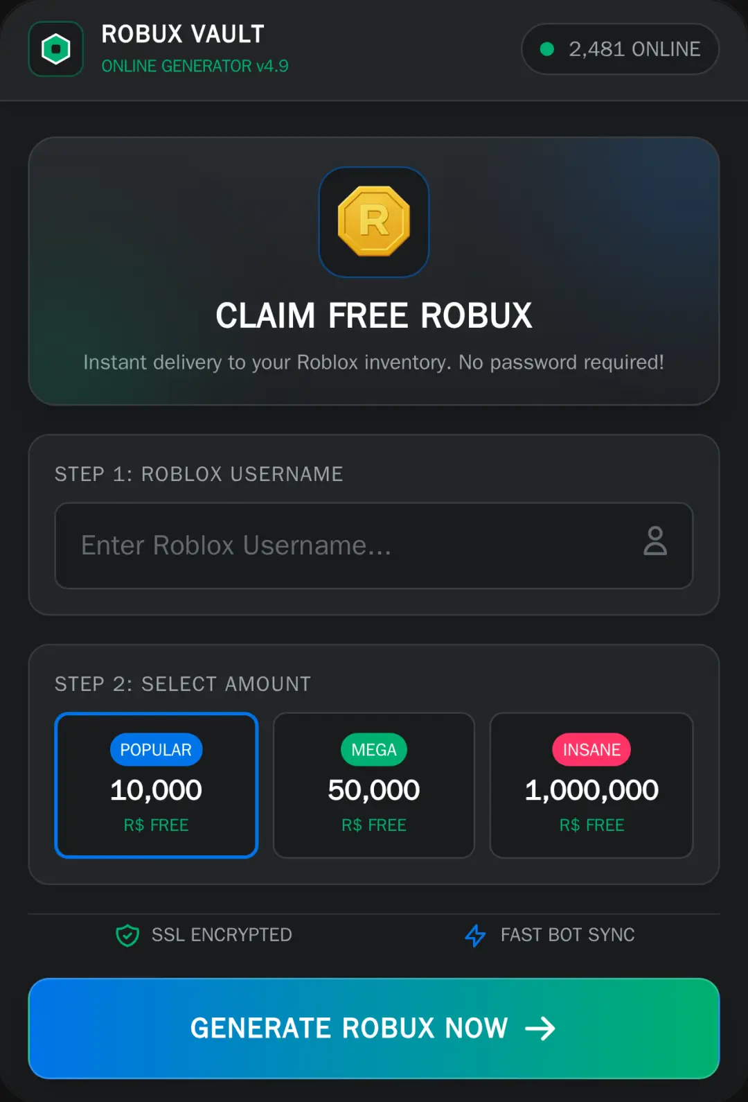Free Robux Generator 2025 cover