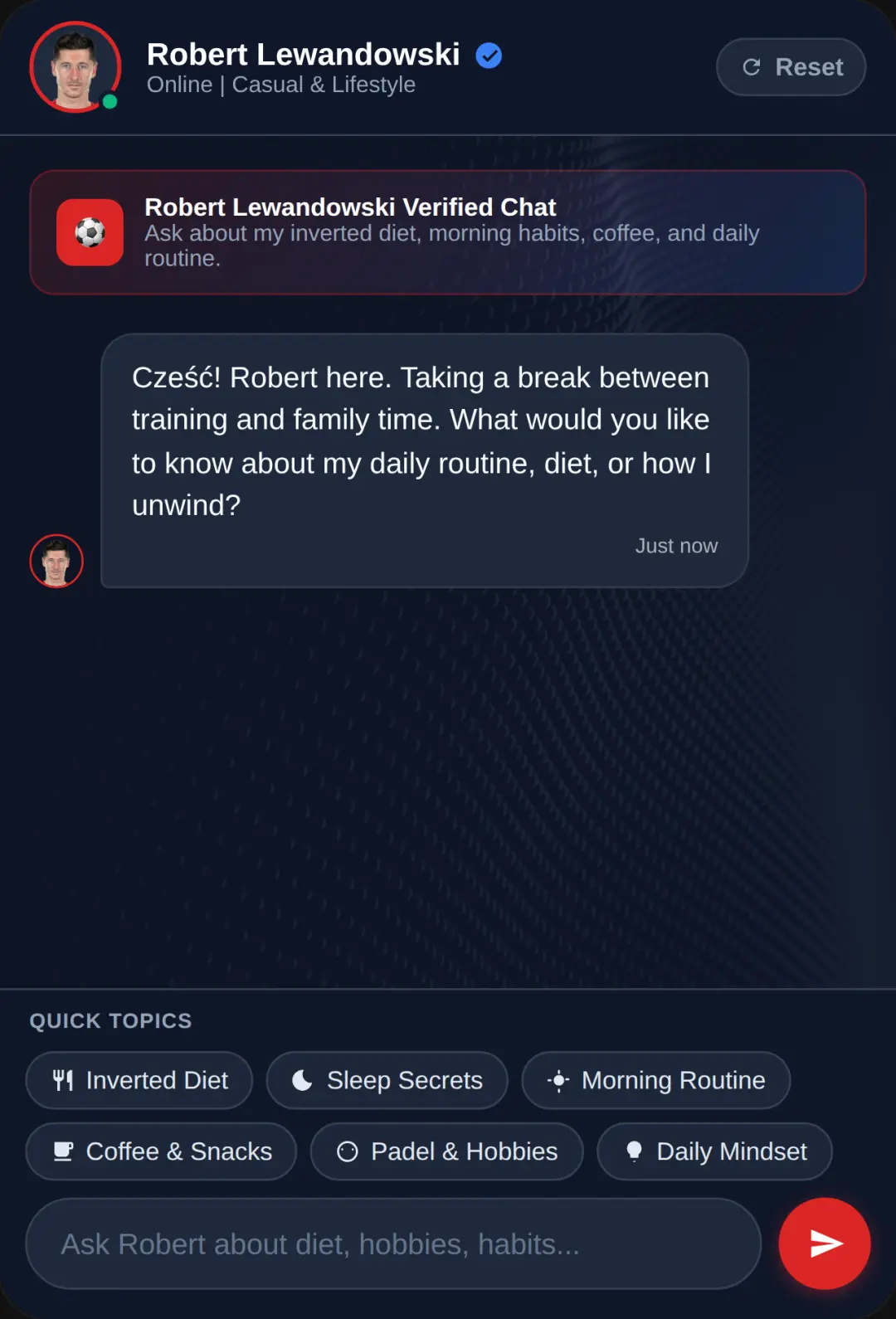 Chat with Robert Lewandowski cover