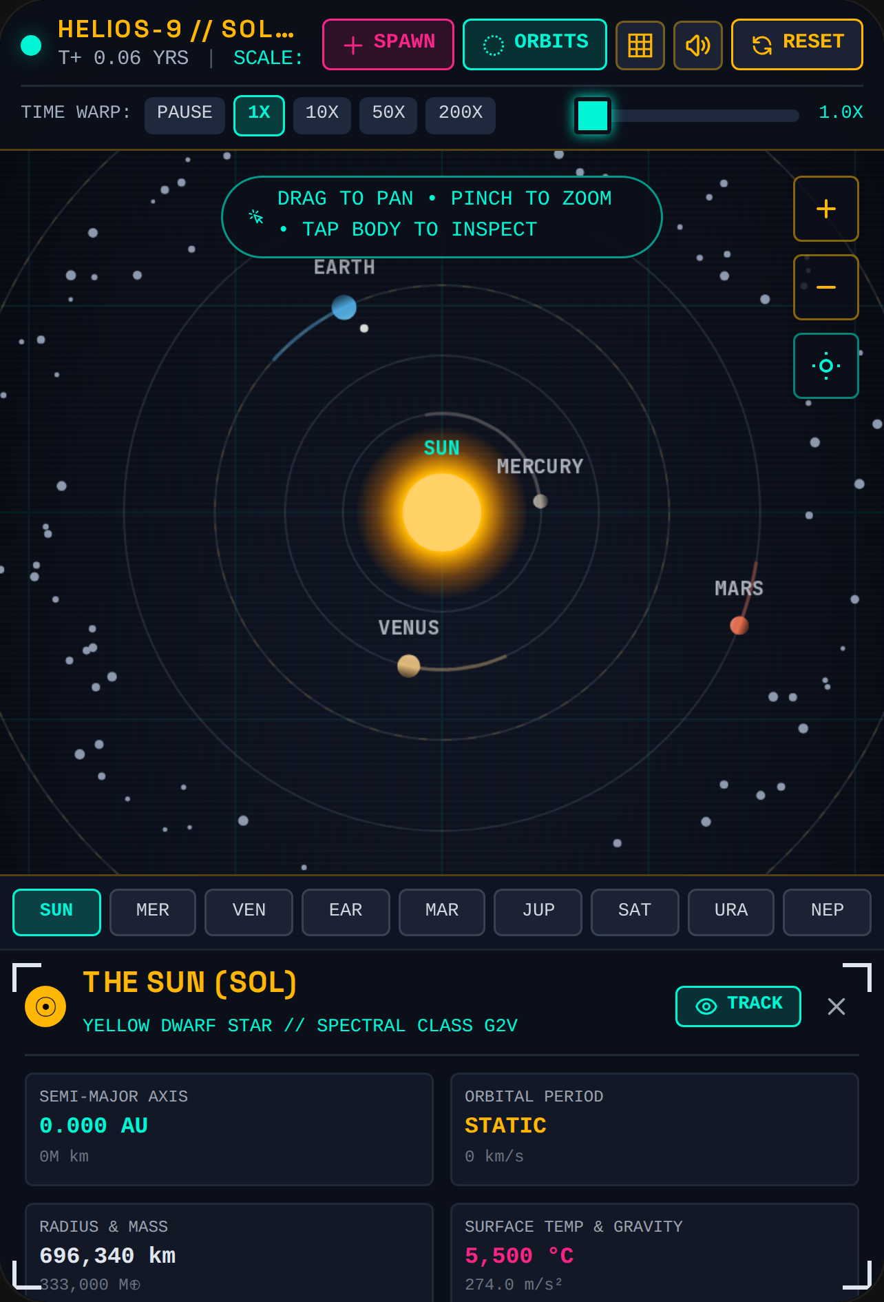 Helios-9 // Solar System Simulator cover