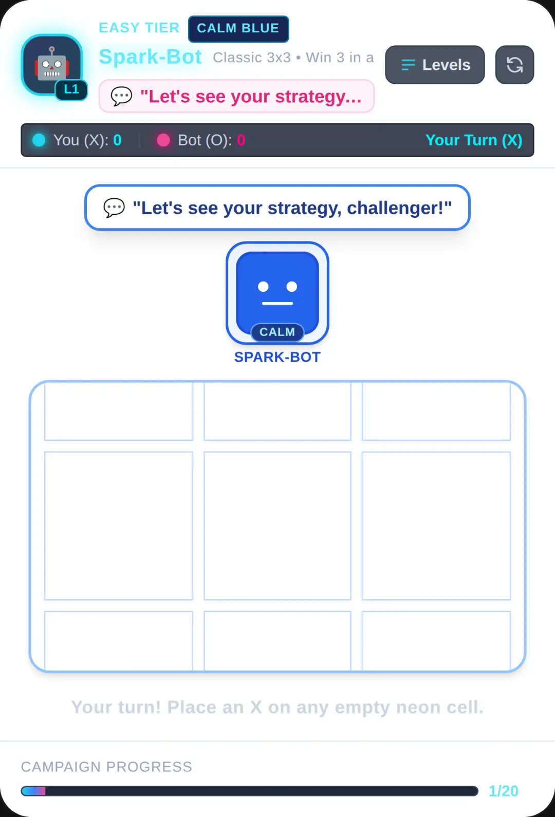 Tic-tac-toe:20 levels cover