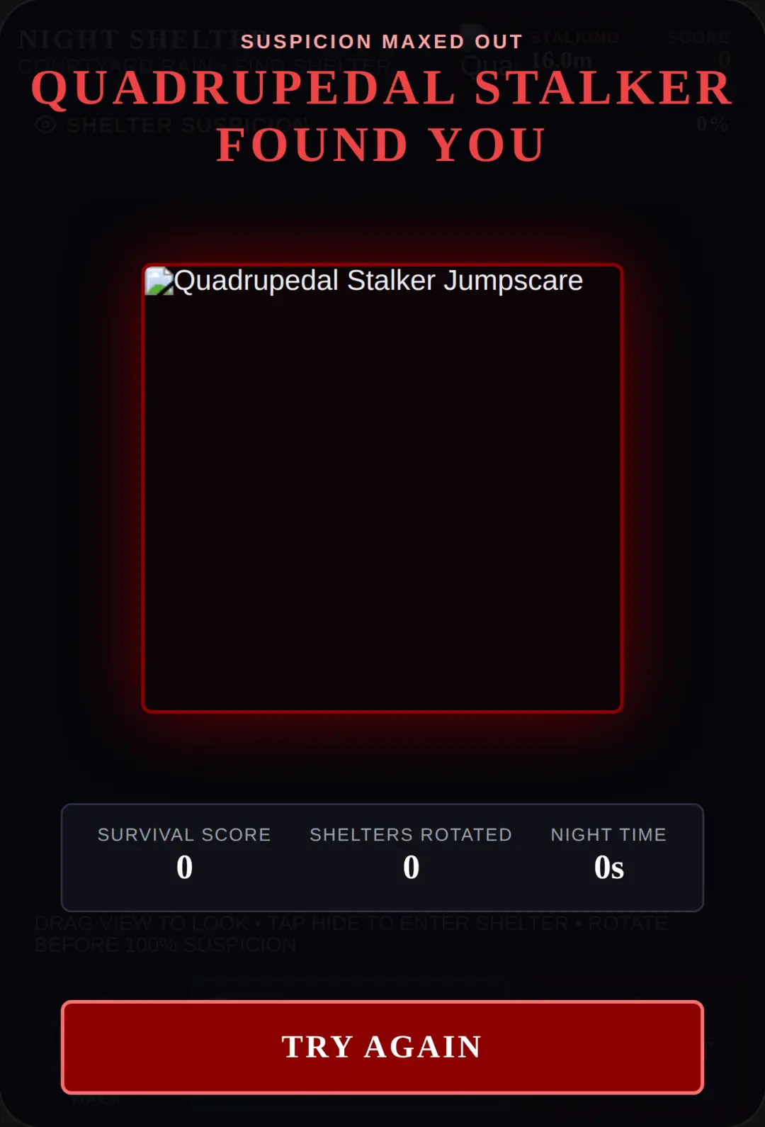 SHELTER FROM QUADRUPEDAL STALKER cover