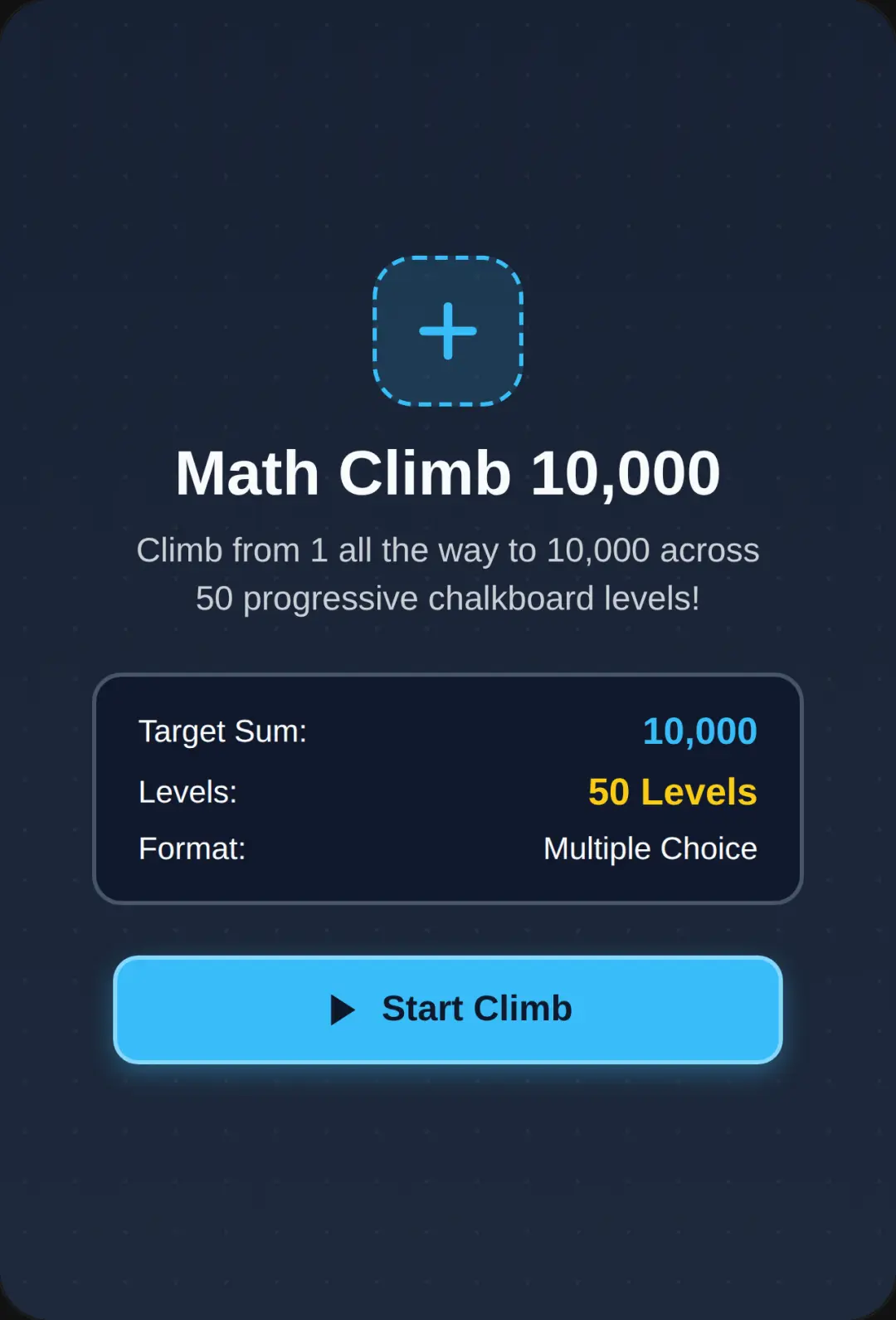 Math Climb 10,000 cover