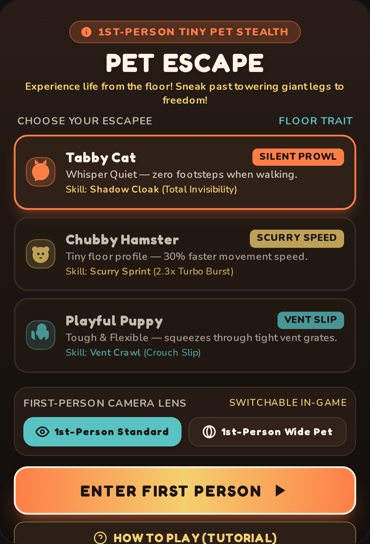 Pet Escape - First Person only! cover