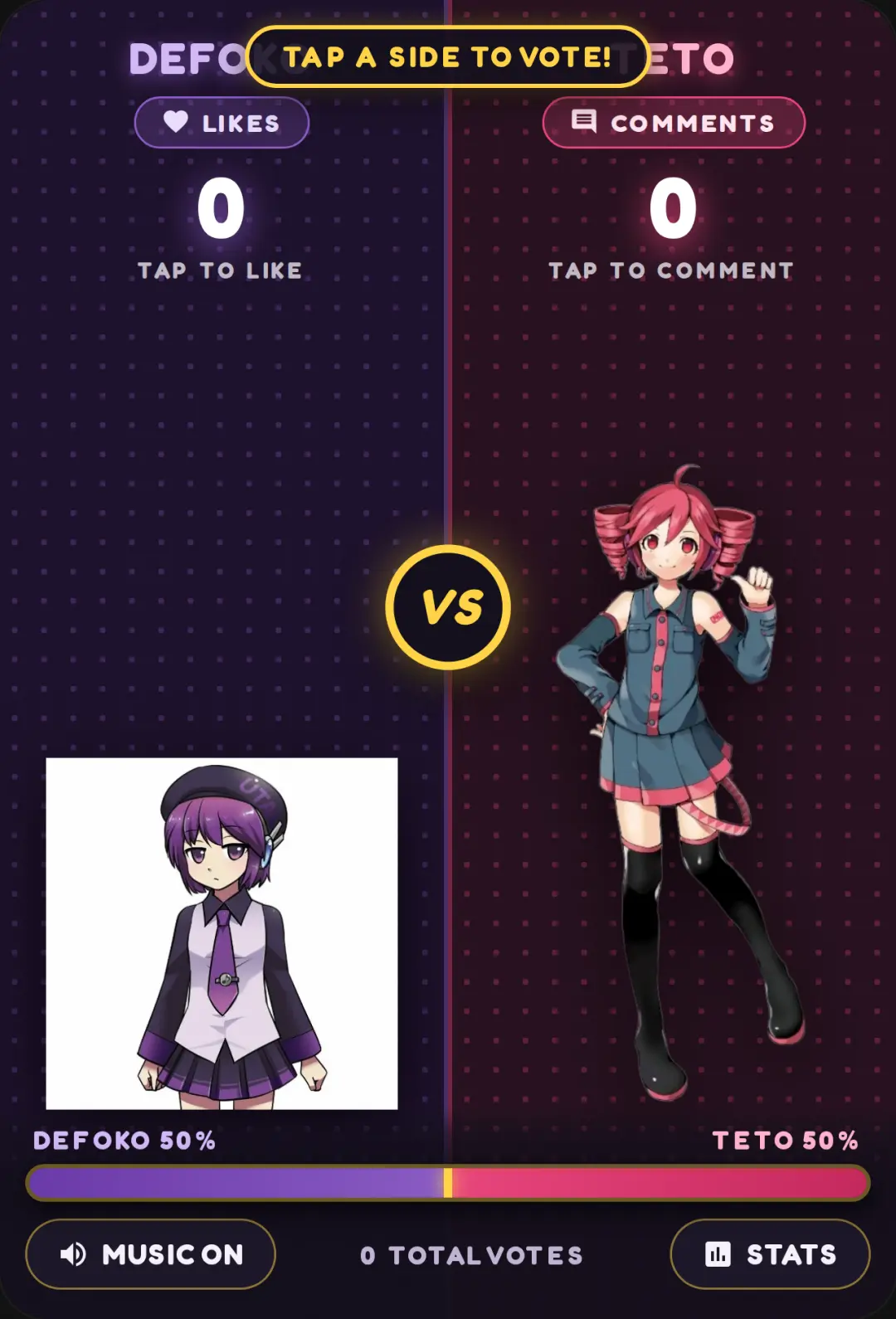 Defoko VS Teto - Live Stats Battle cover