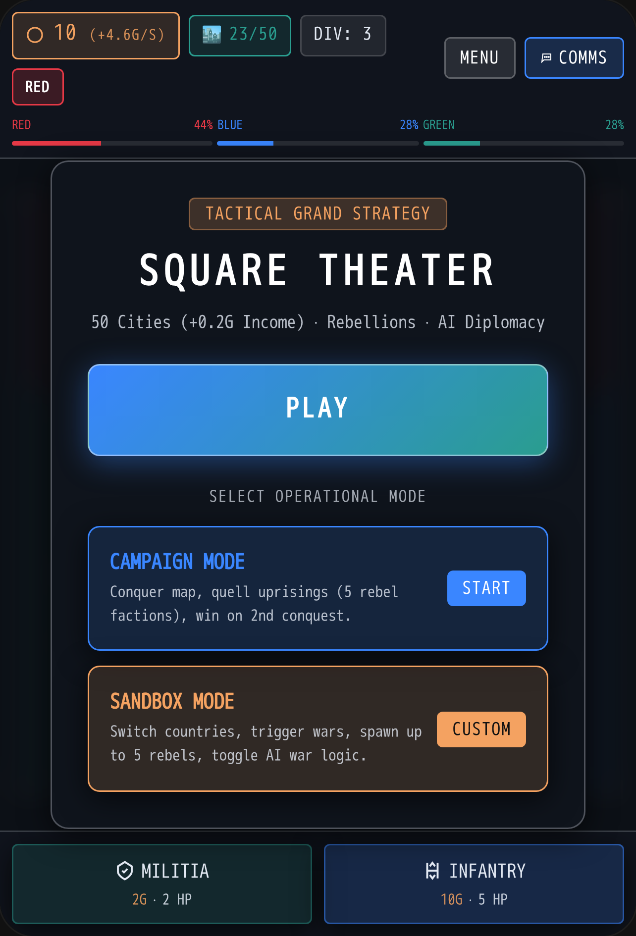 Continental Conquest: Tactical Square Theater cover