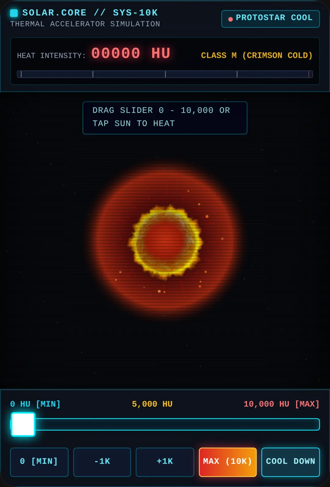Solar Heat Simulator: 0 - 10000 It's my first time 😁 cover