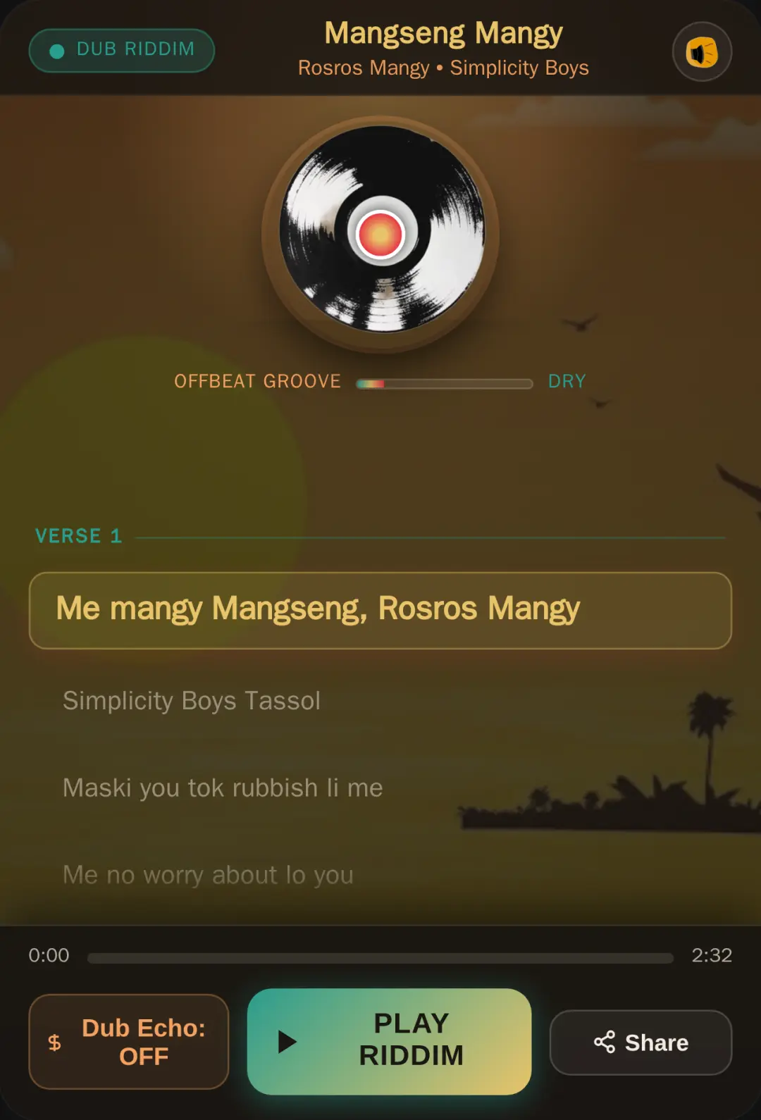 Mangseng Mangy - Dub Reggae Player cover