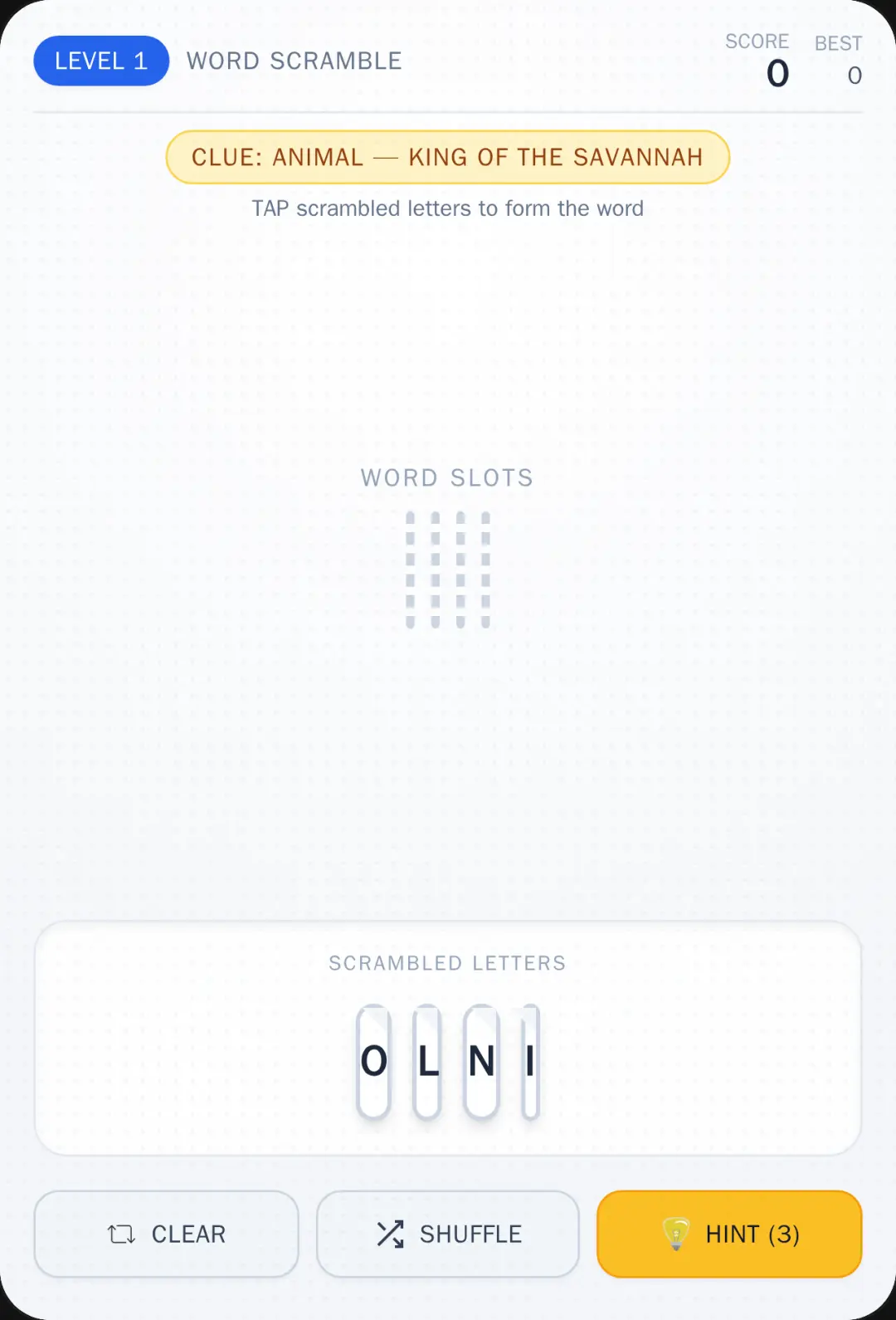 Word Scramble cover