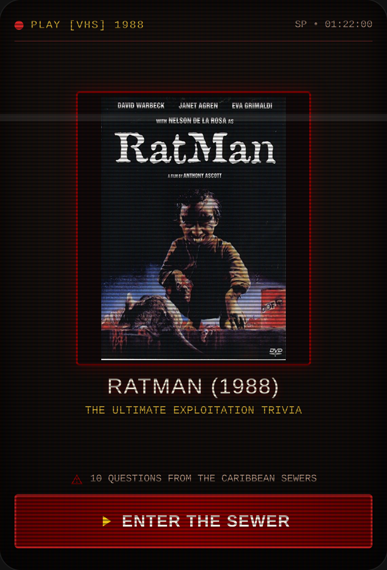 Ratman 1988 - VHS Exploitation Quiz cover