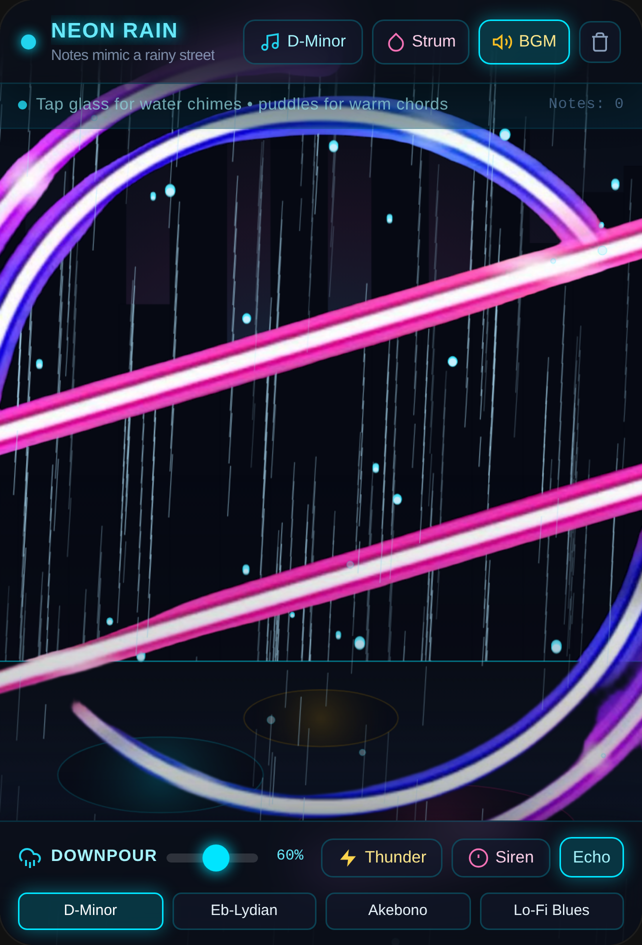 Neon Rain — Rainy City Instrument cover