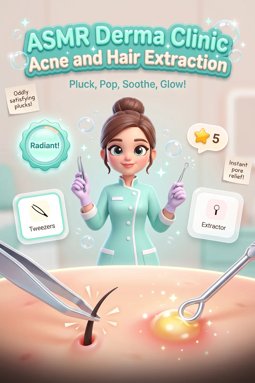 ASMR Derma Clinic - Acne and Hair Extraction