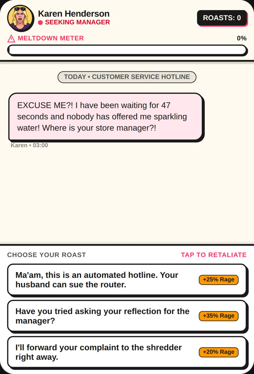 Roast Karen Chat cover