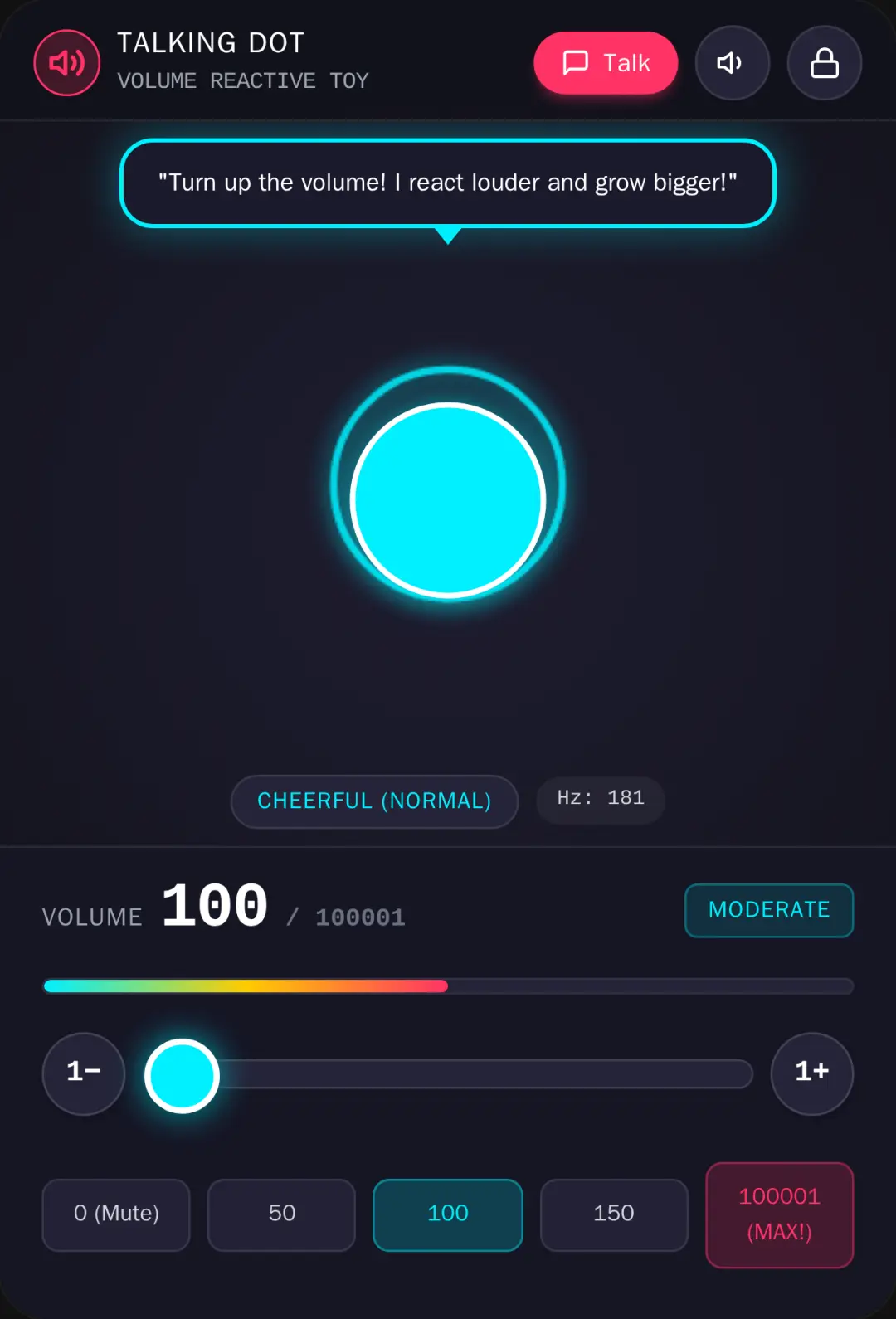 Talking Volume Dot cover