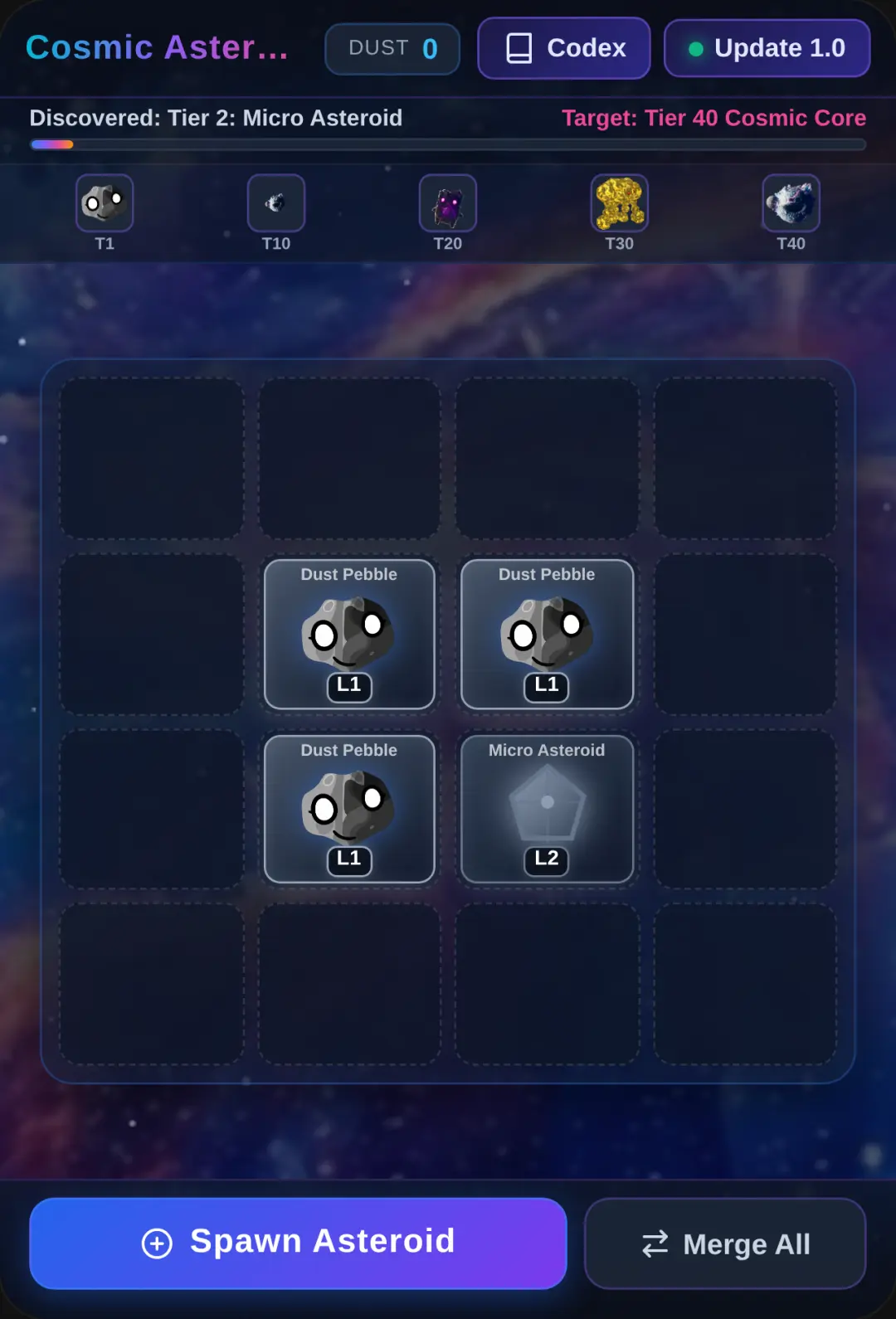 Cosmic Asteroid Merge - Reach Level 40 Should I make a shop? cover