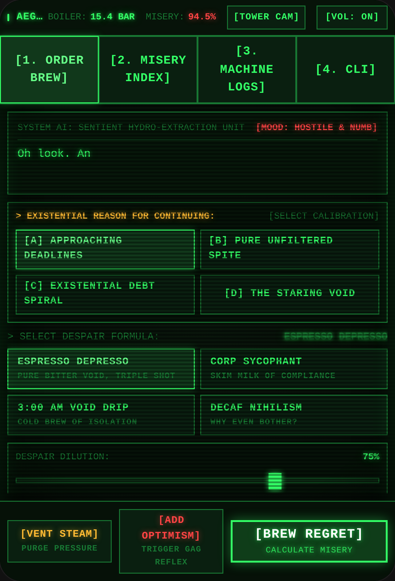 TERMINAL 7-C // EXISTENTIAL COFFEE DISPENSER cover