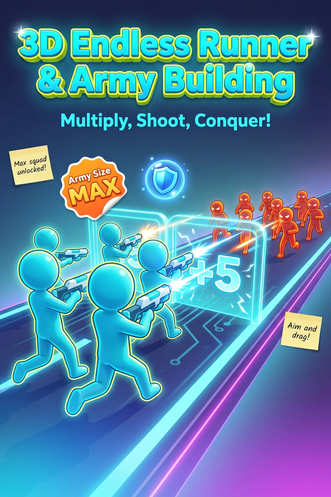 3D Endless Runner & Army Building