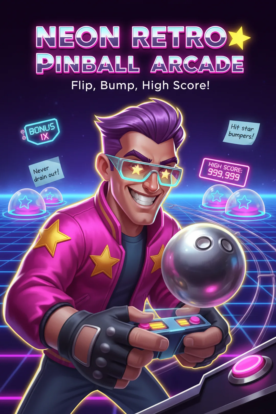 Neon Retro Pinball Arcade cover