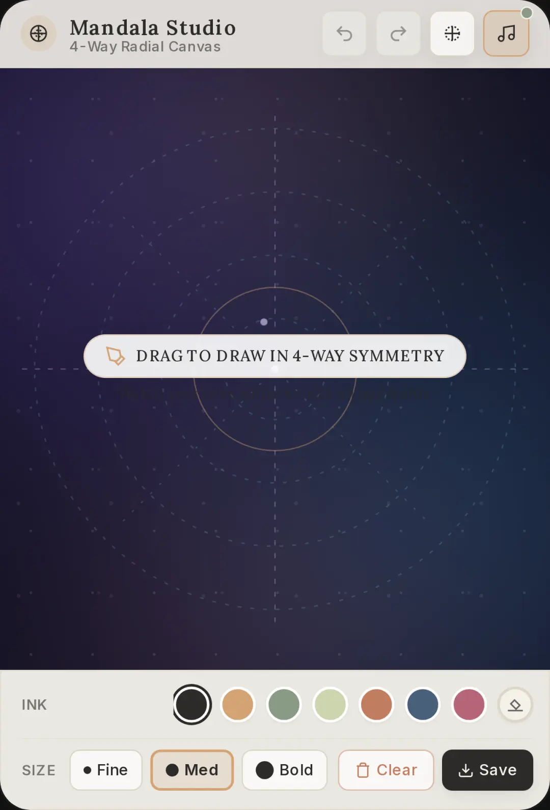 Mandala Studio — Symmetrical Canvas cover