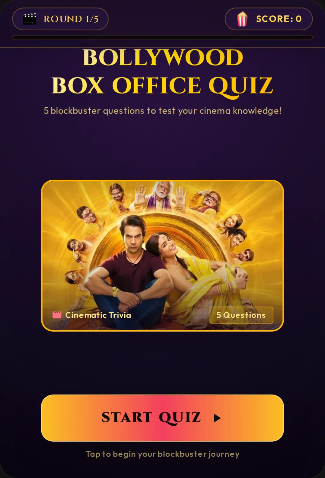 Bollywood Box Office Quiz game /answers cover