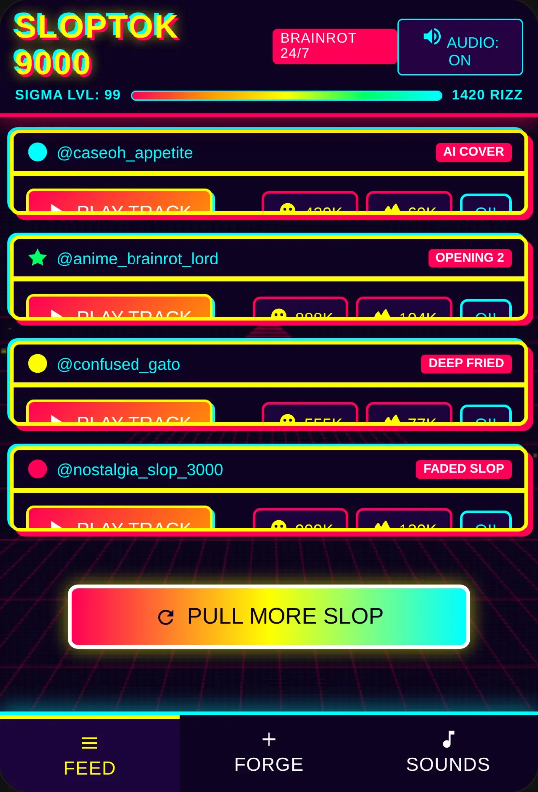 SLOPTOK 9000 // AI BRAINROT SLOP FEED cover