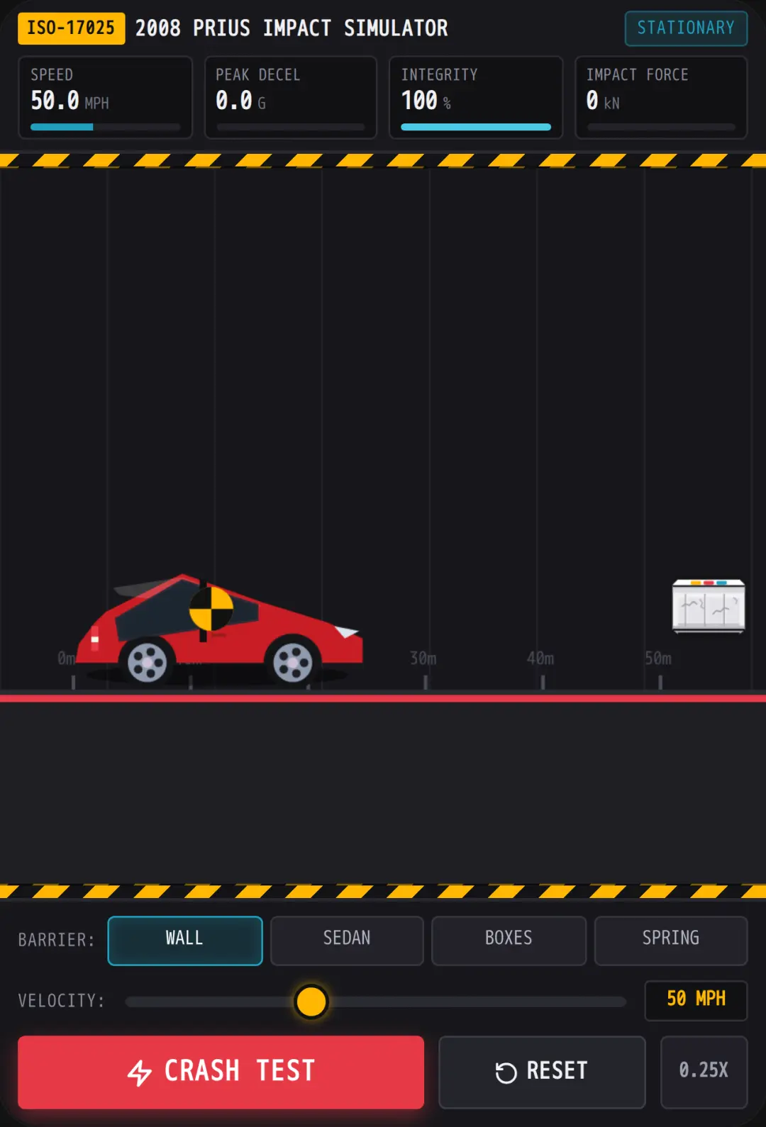 2008 Red Toyota Prius Crash Test Simulator cover