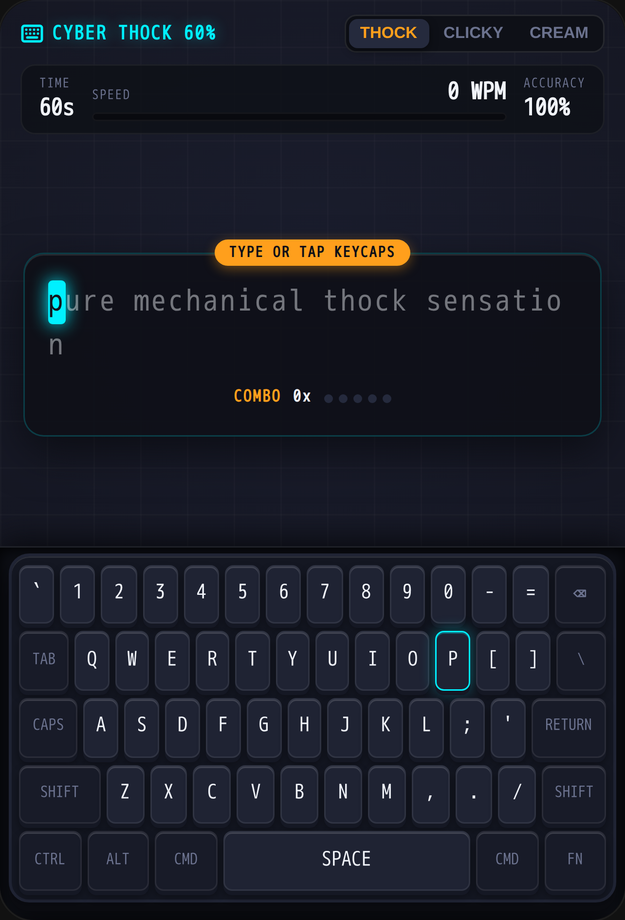 Cyber Thock 60% — Mechanical Typing Game cover