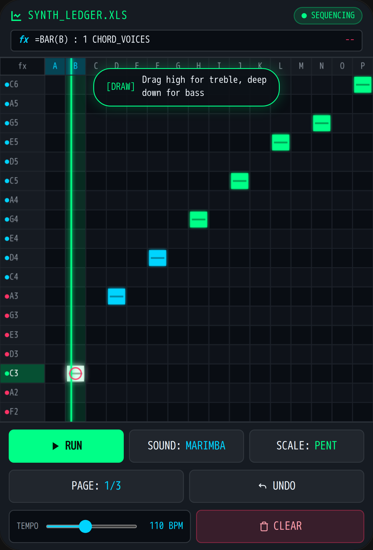 Synthesizer Ledger - Musical Grid Sequencer cover