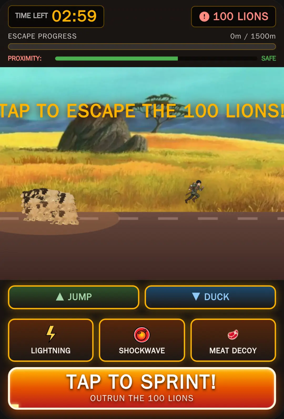Escape 100 Lions: 3-Minute Sprint cover