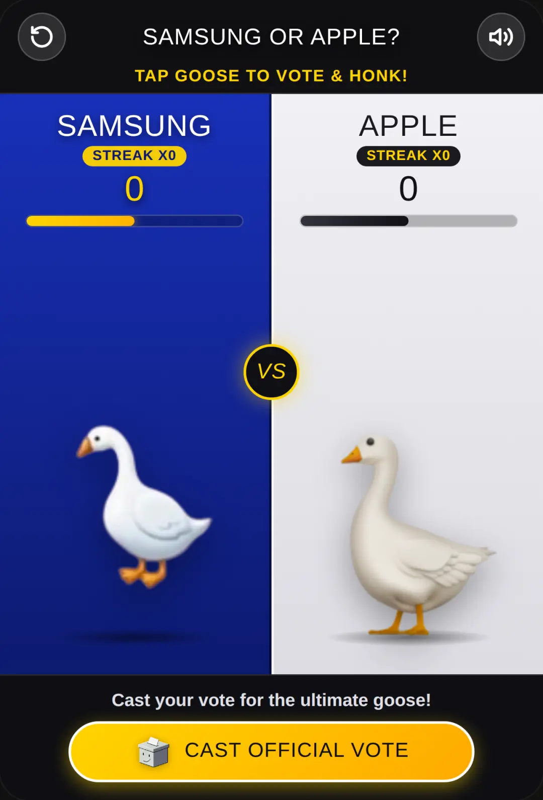 Samsung or Apple? Goose Emoji Voter cover