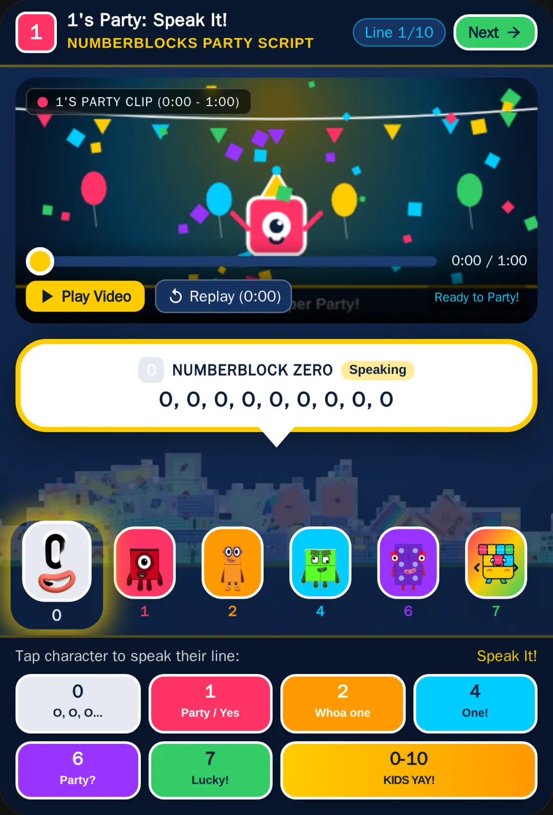 Numberblocks 1's Party Speak It cover